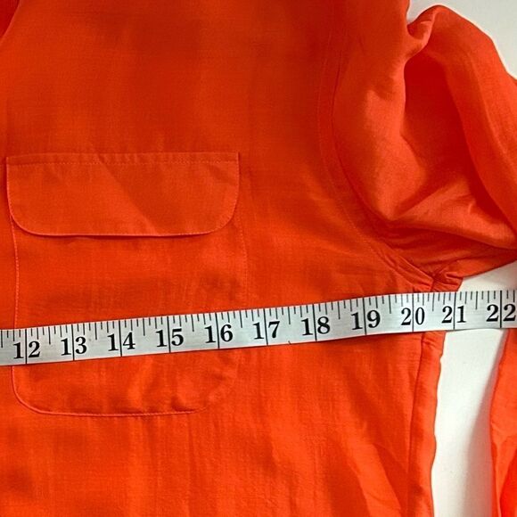 Ralph Lauren Black Label 100% Mulberry Silk Orange Button Up Top Size 2 525.00 - Picture 8 of 13